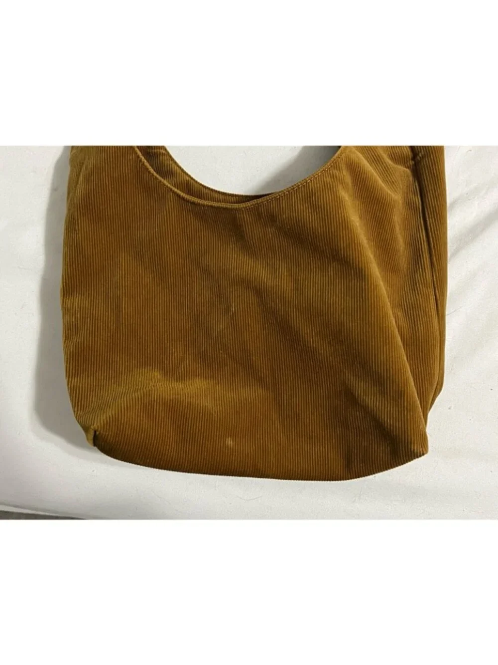 MERIT Beauty corduroy tie bag knapsack makeup bag Brown Tan